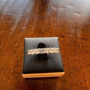 Source Unknown Silver Ring with Pavé Gemstones